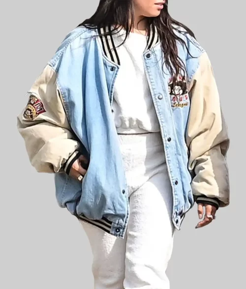 Camila Cabello Oversized Varsity Jacket-Front View