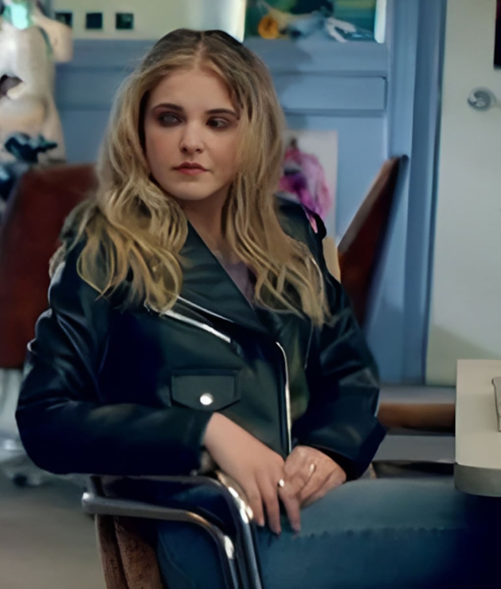 Elevator Game Izzy Simpson Black Leather Jacket
