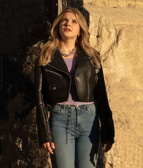 Elevator Game Izzy Simpson Black Leather Jacket
