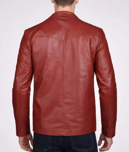 Men's Brown Leather Blazer-4