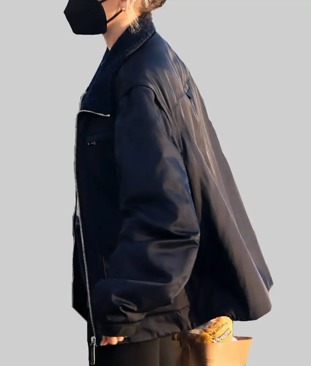 Miley Cyrus Black Bomber Jacket