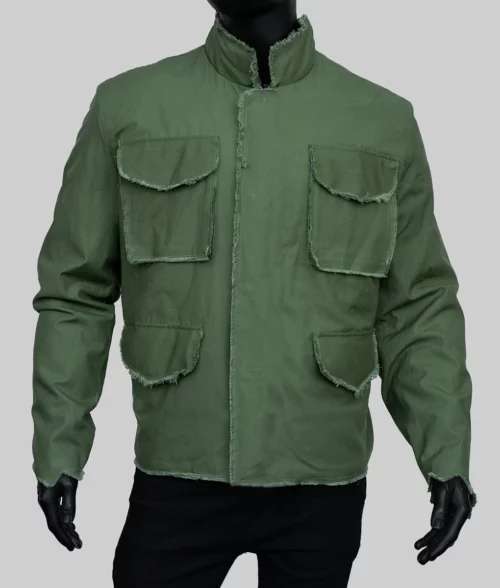 Never Hike In The Snow Jason Voorhees Green Jacket - Front