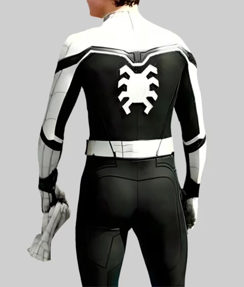 Spider Man Tom Holland White Black Jacket - Back