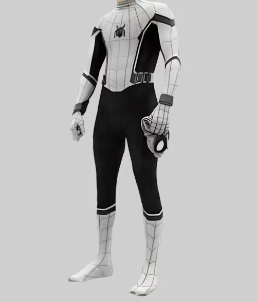 Spider Man Tom Holland White Black Jacket - Front