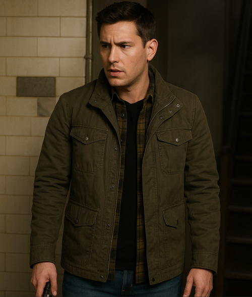 Supernatural Dean Winchester Khaki Green Jacket-Front2