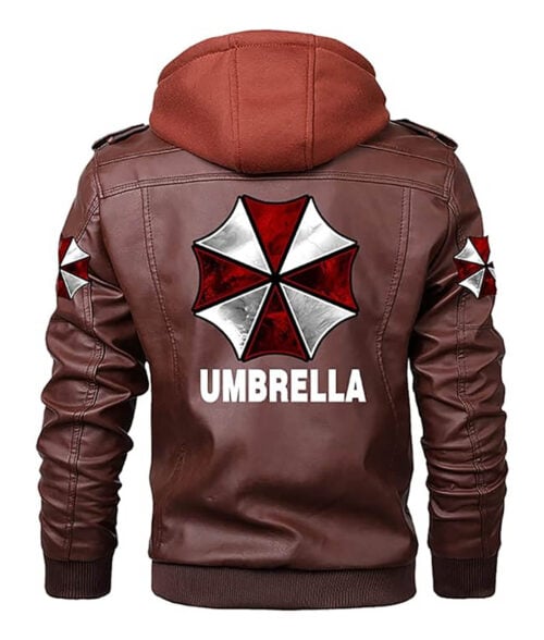 Umbrella Vintage Brown Leather Jacket