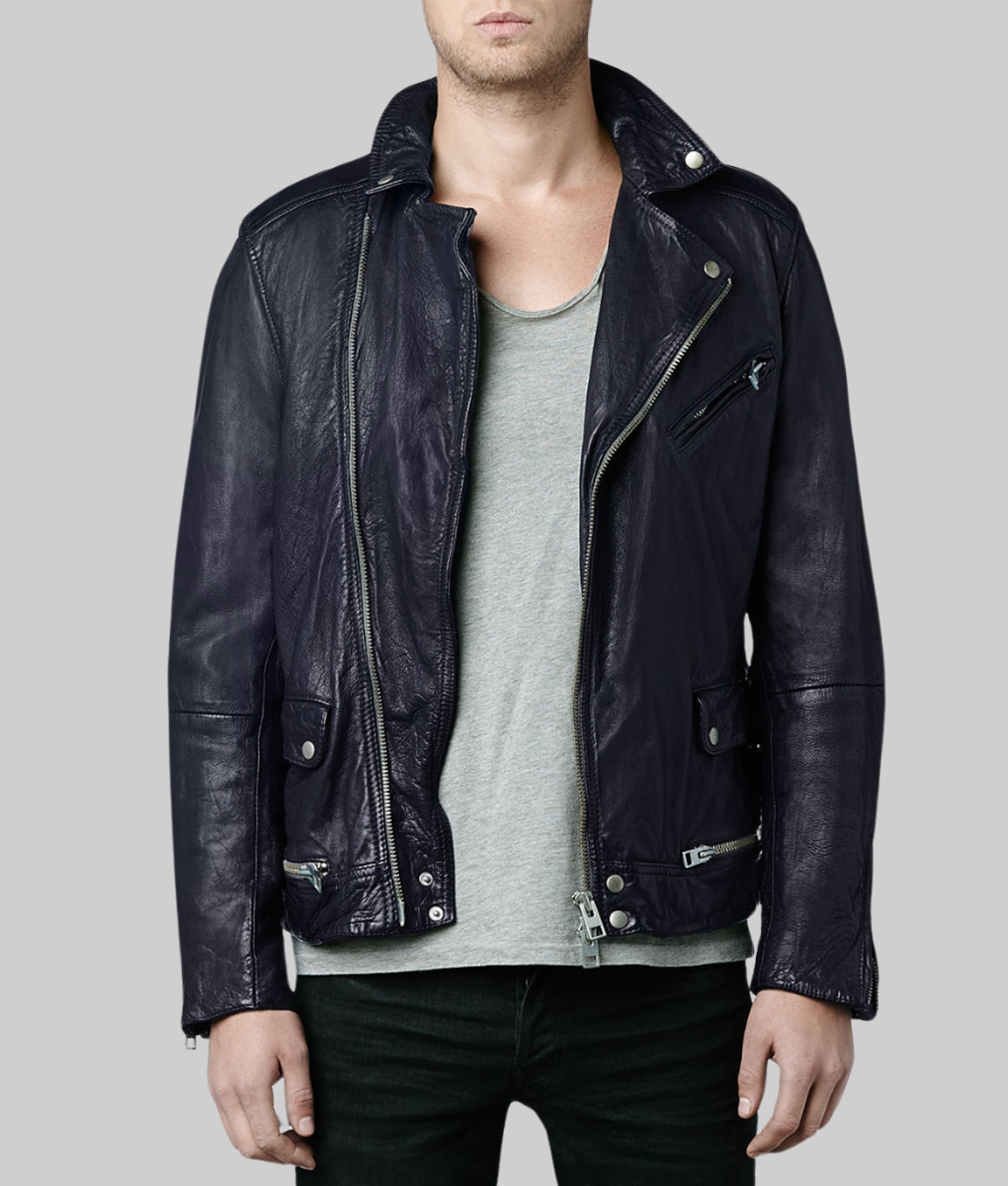 Zayn Malik Black Leather Jacket - Model View