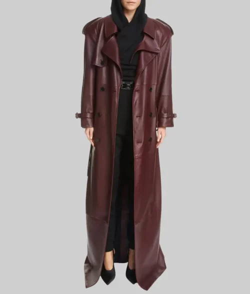 American Horror Story S012 Kim Kardashian Maroon Coat