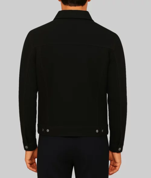 Black Suede Jacket Mens-Back View