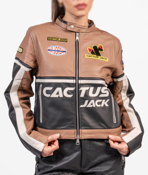 Cactus Jack Brown Leather Jacket | The Leather City UK