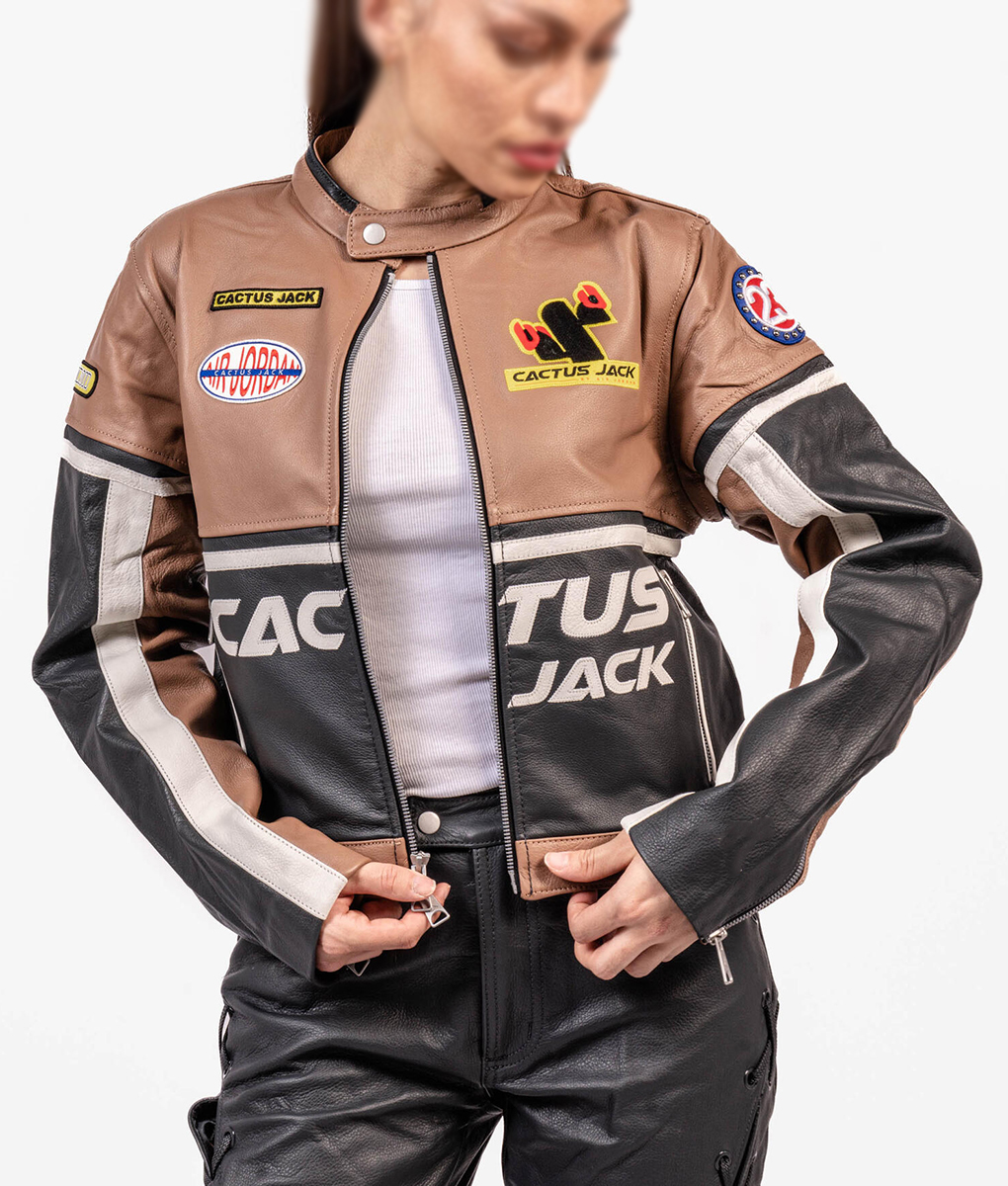 Cactus Jack Leather Jacket - Brown Jordan Moto | The Leather Jacket