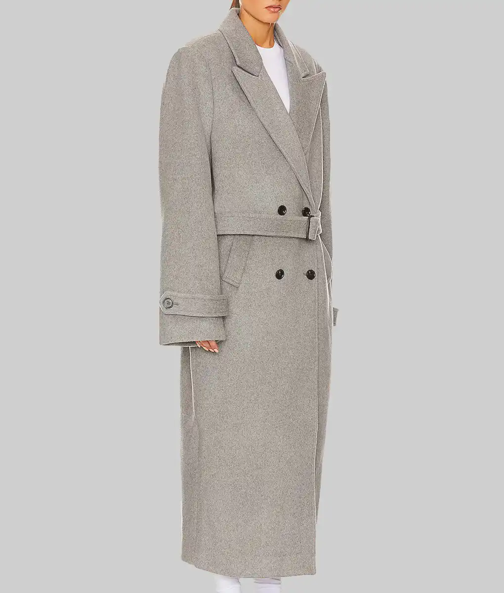 Elsa Hosk Grey Trench Coat