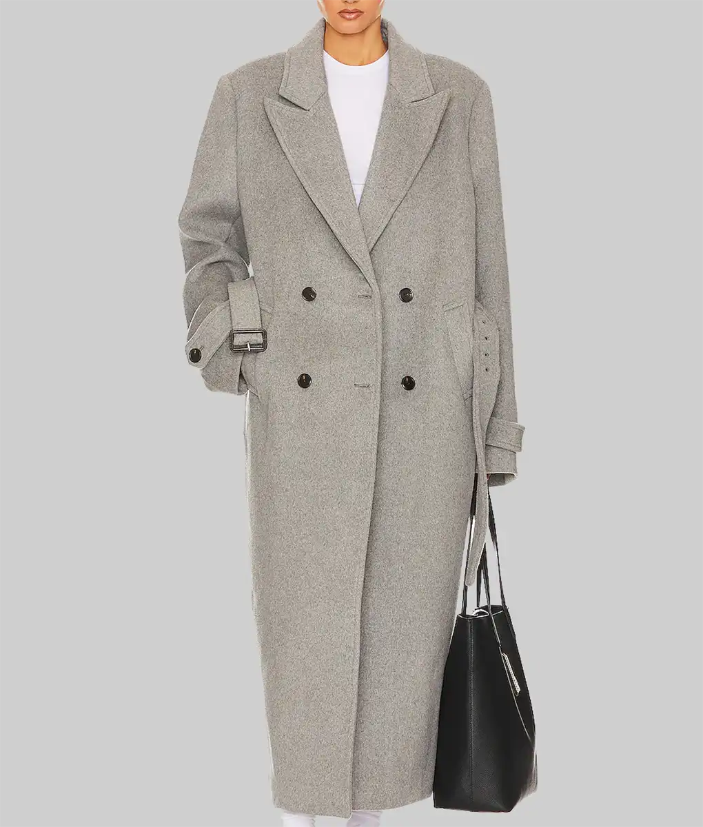 Elsa Hosk Grey Trench Coat