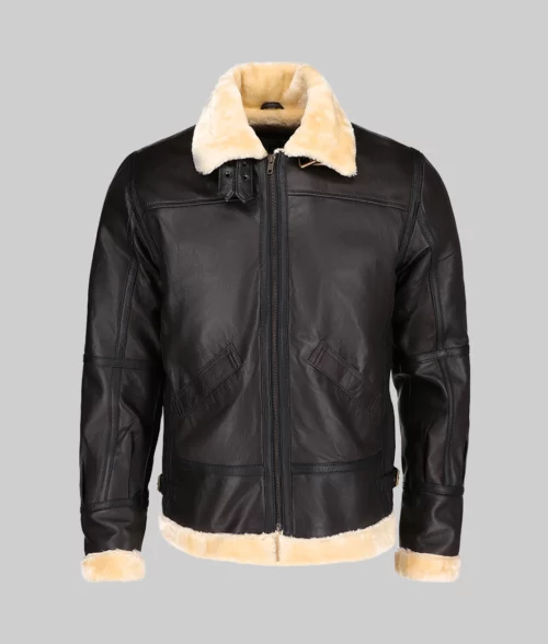 Alternative view of Captain B-3 Bomber Leather Aviator Jacket