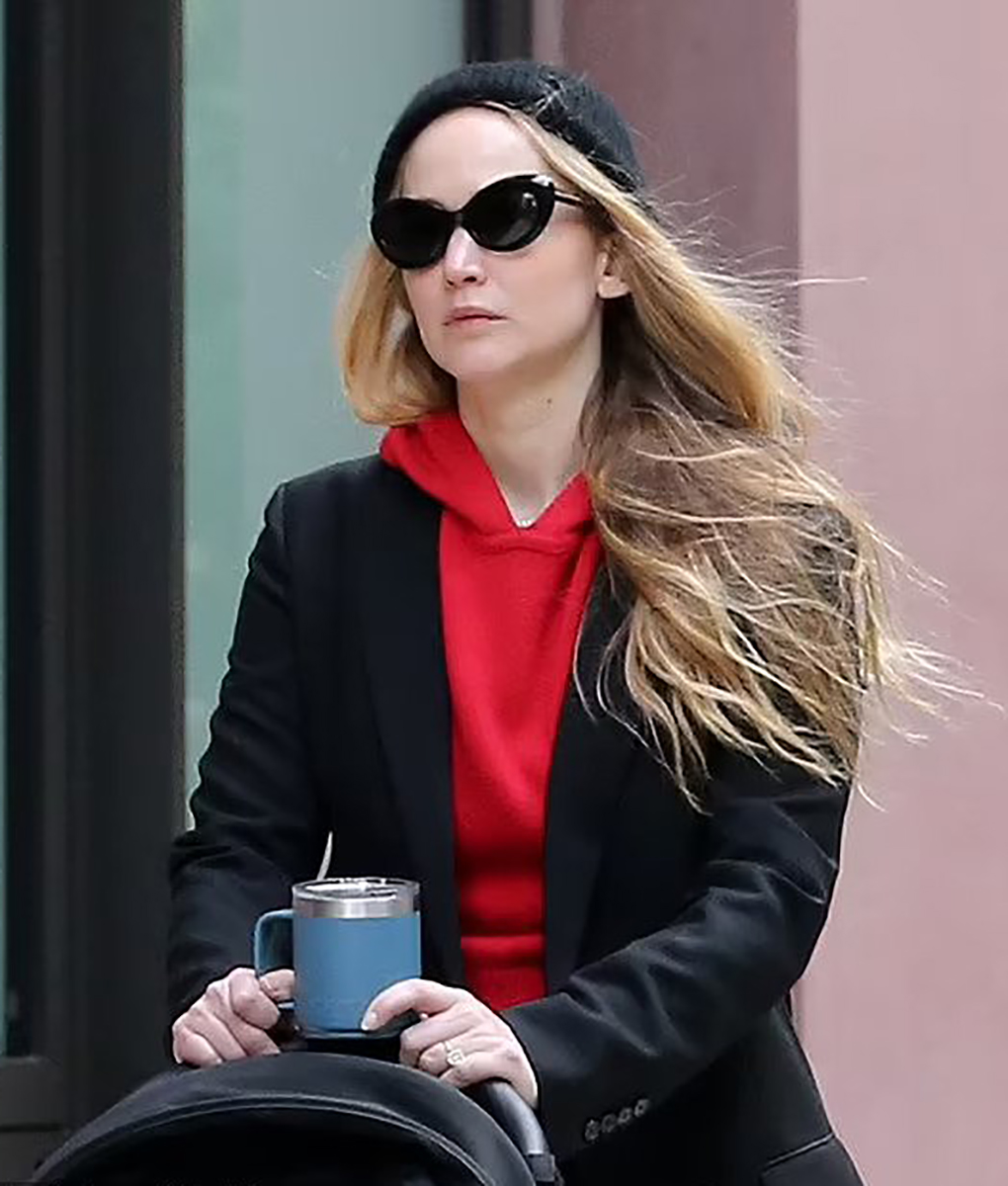 Jennifer Lawrence Black Long Trench Coat