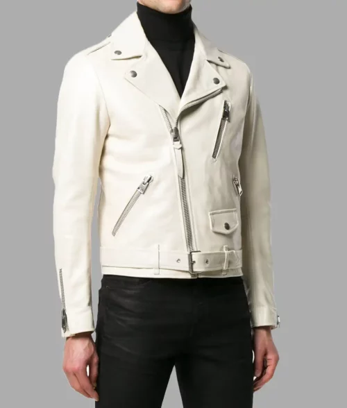 Jim Carrey White Biker Jacket