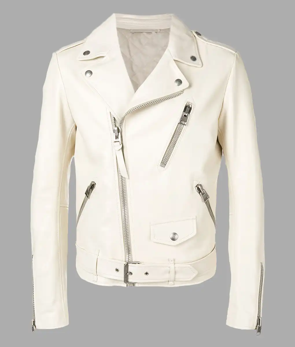 Jim Carrey White Biker Jacket