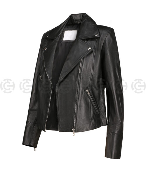 LBR Ladies Black Biker Jacket