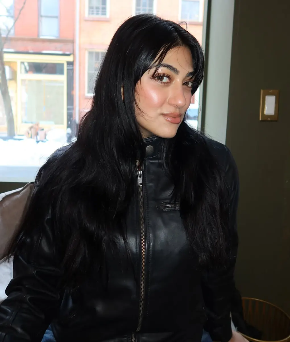 Tina Real Sheepskin Biker Leather Jacket (4)