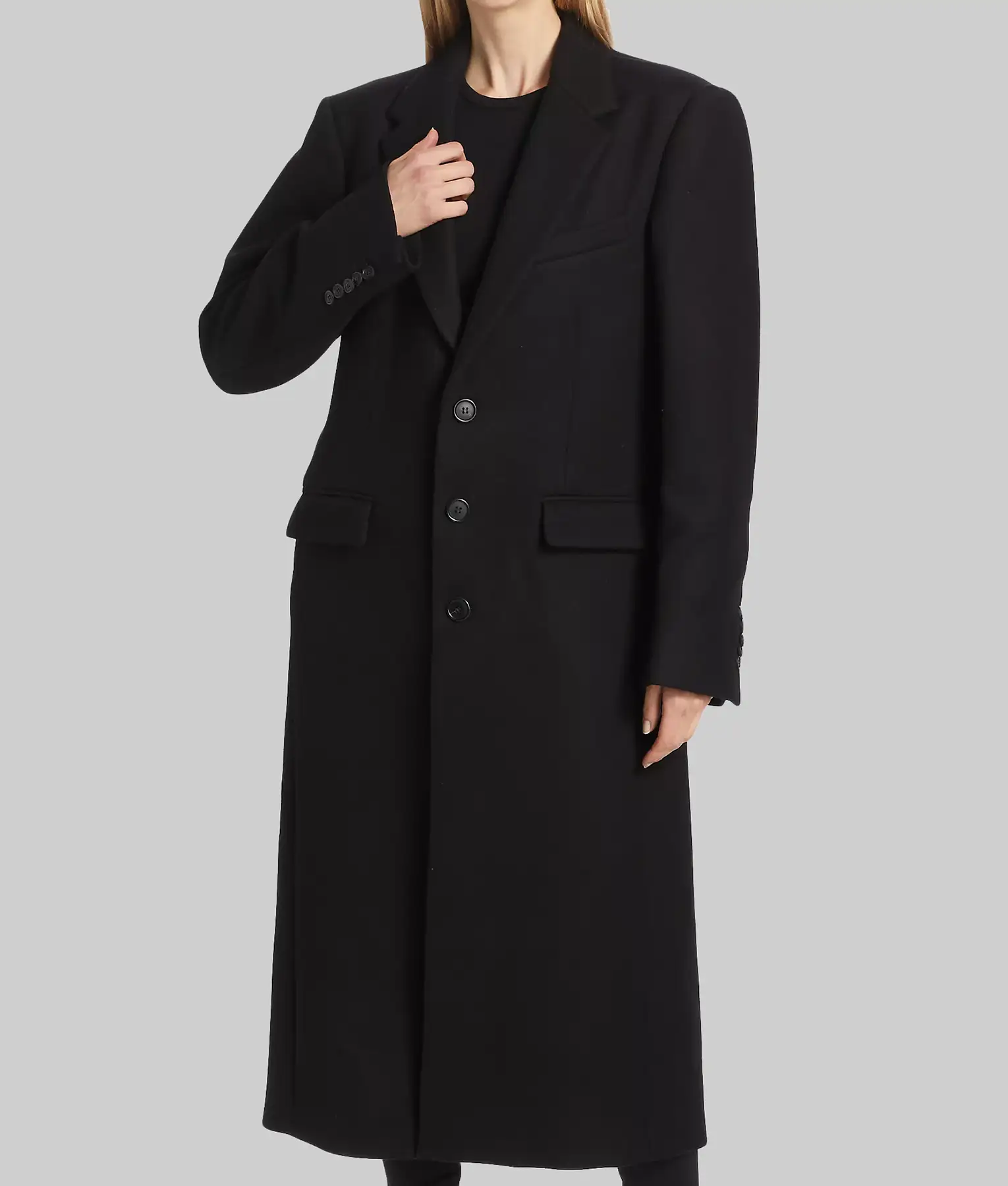 What Happens Later Willa Black Coat-Front View