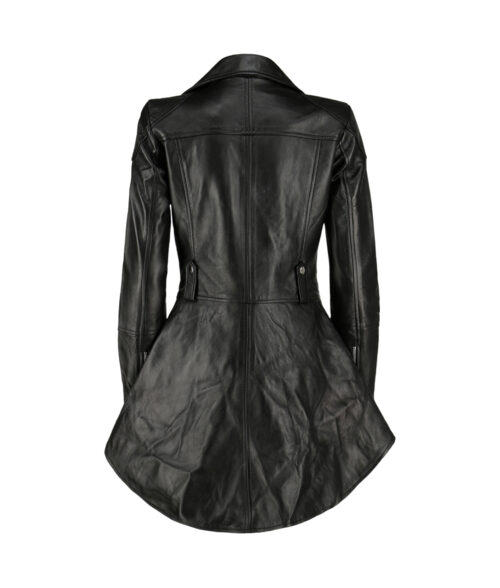 Women's Peplum Waist Black Biker Jacket