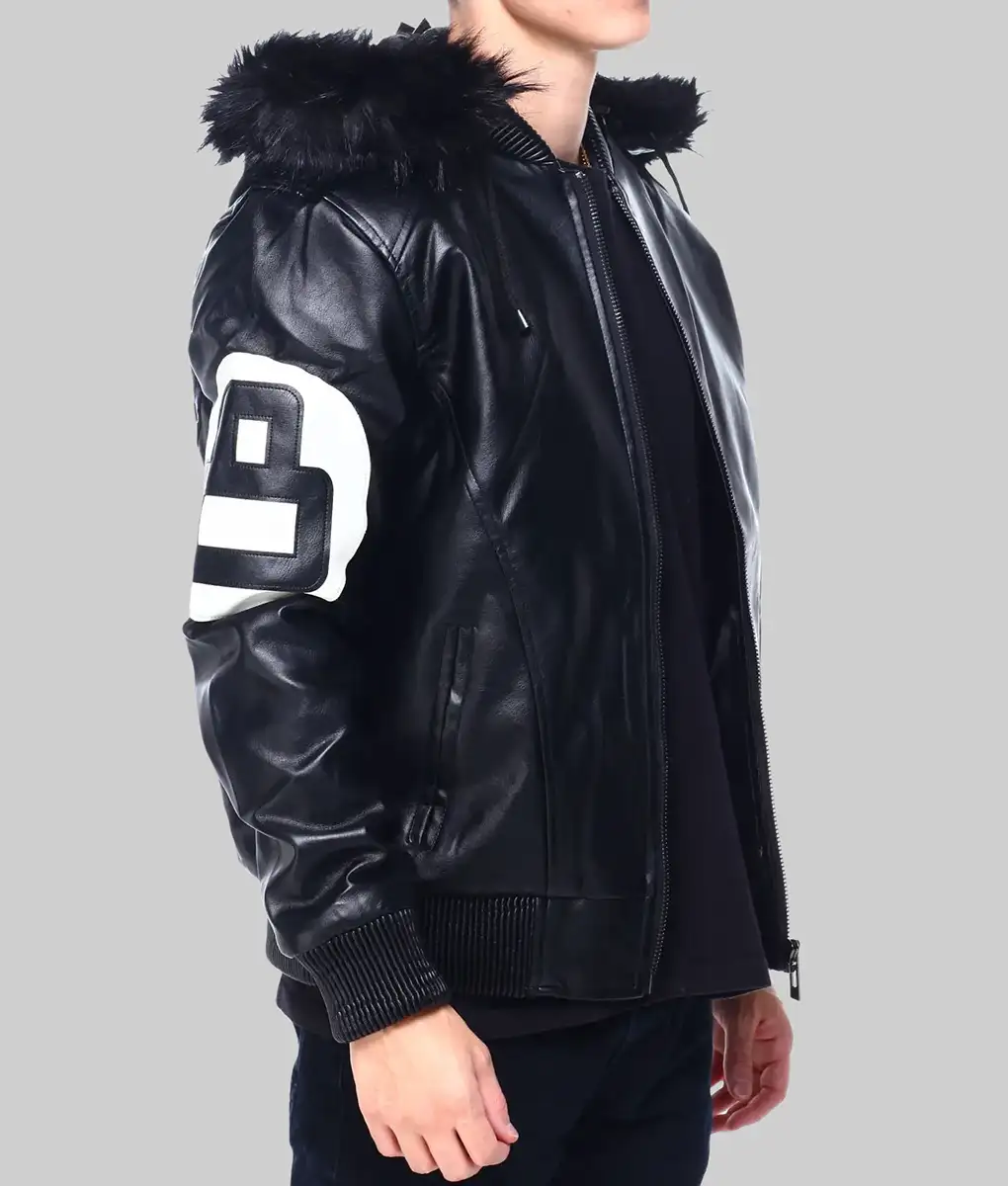 8 Ball Black Hooded Bomber Jacket