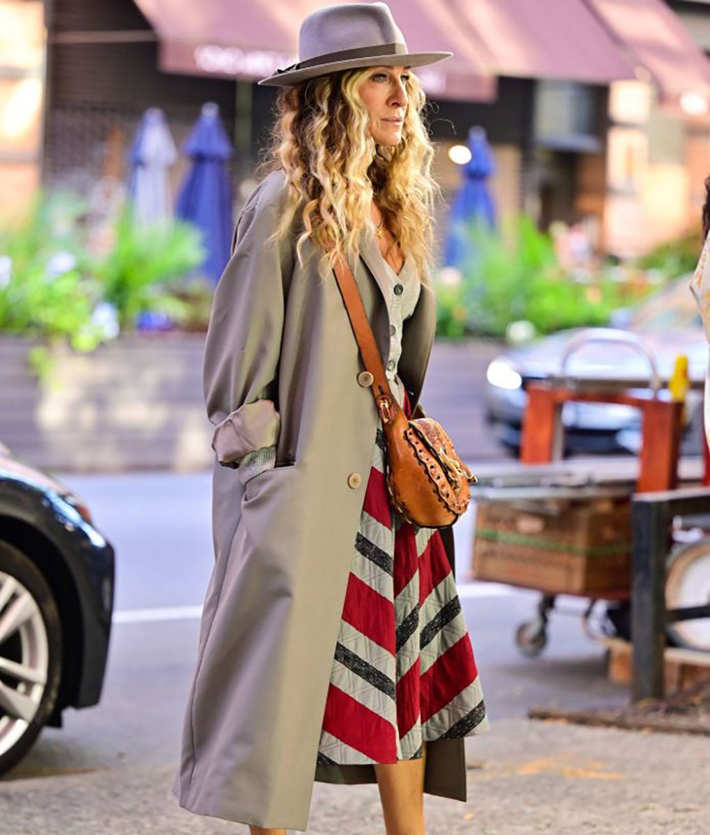 And Just Like That Carrie Bradshaw Grey Coat