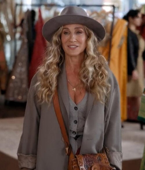 And Just Like That Carrie Bradshaw Grey Coat