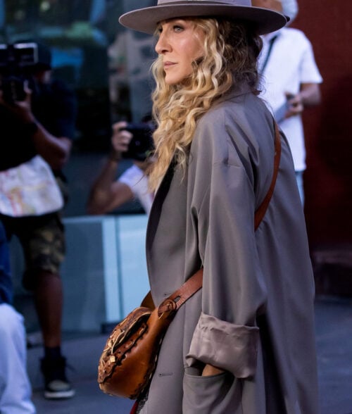And Just Like That Carrie Bradshaw Grey Coat