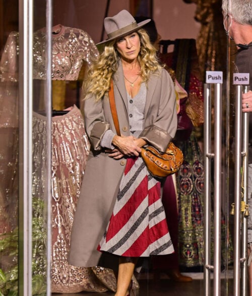 And Just Like That Carrie Bradshaw Grey Coat