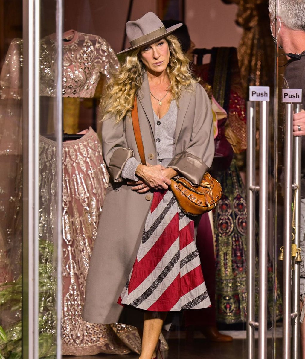 And Just Like That Carrie Bradshaw Grey Coat
