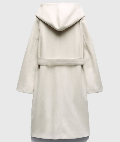 Brittany Mahomes White Hooded Trench Coat