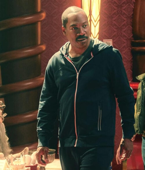 Candy Cane Lane Eddie Murphy Hooded Jacket - eddie murphy Hooded Jacket | Men's Fleece Fabric Hoodie - Front View