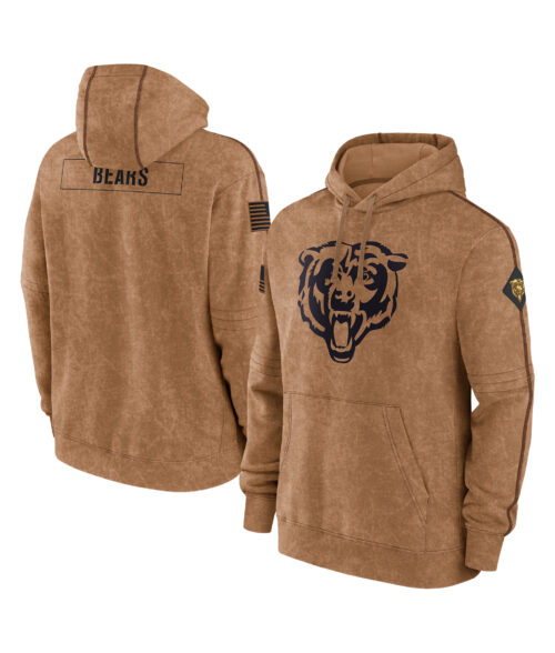 Chicago Bears Salute To Service Hoodie - Salute To Service Mens Hoodie | Men's Leather Hoodie - Front View