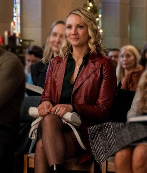 Country Hearts Christmas Tory Maroon Leather Coat