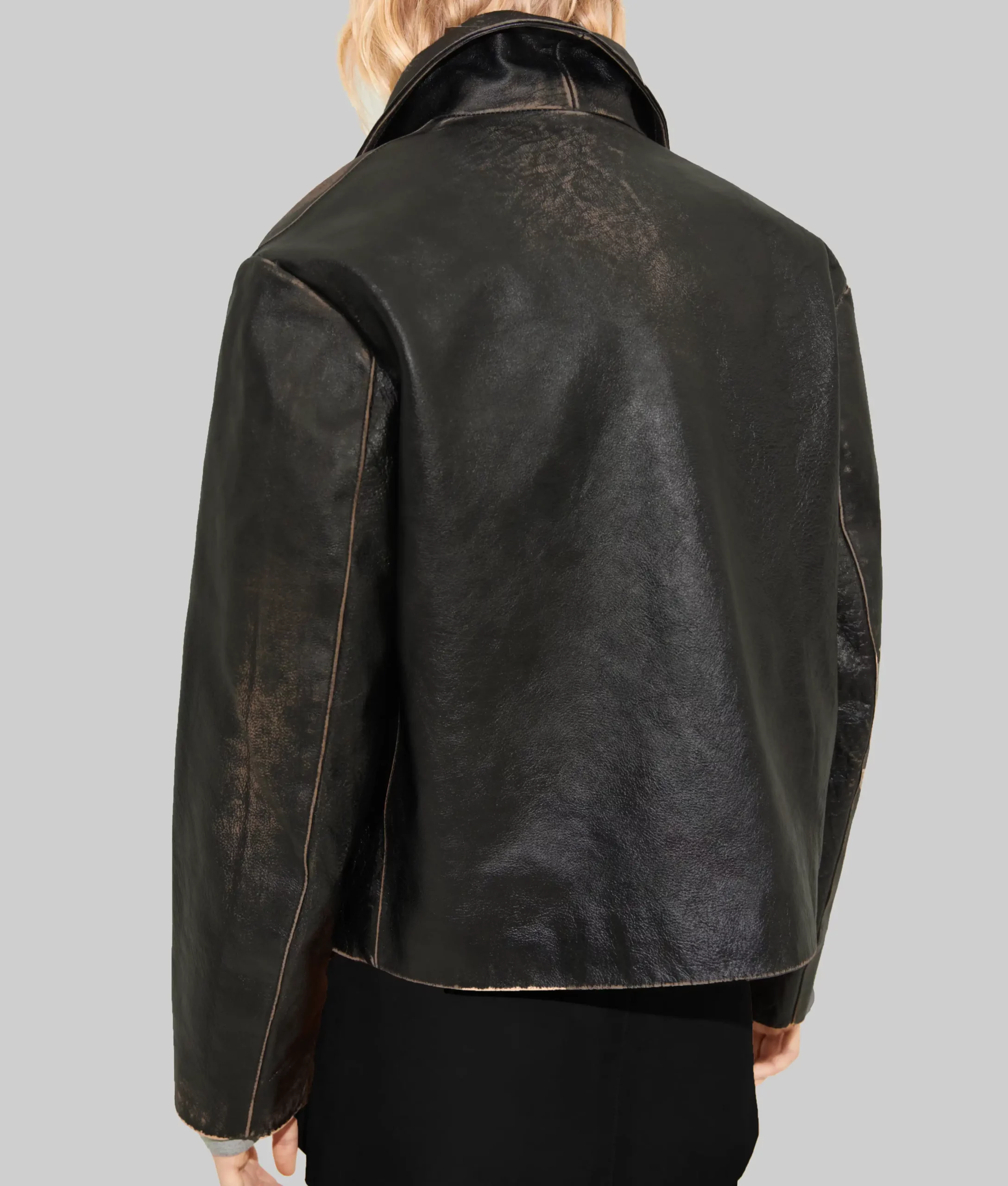 Emily Ratajkowski Black Classic Leather Jacket