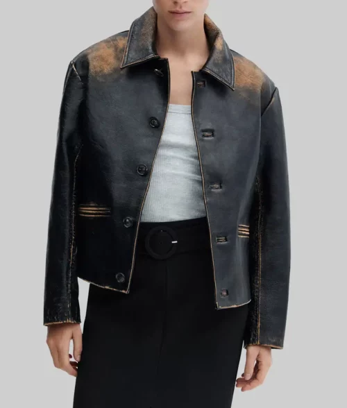 Emily Ratajkowski Black Classic Leather Jacket