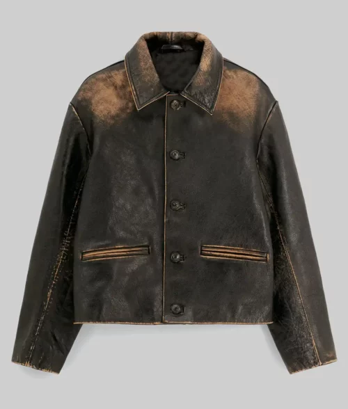 Emily Ratajkowski Black Classic Leather Jacket