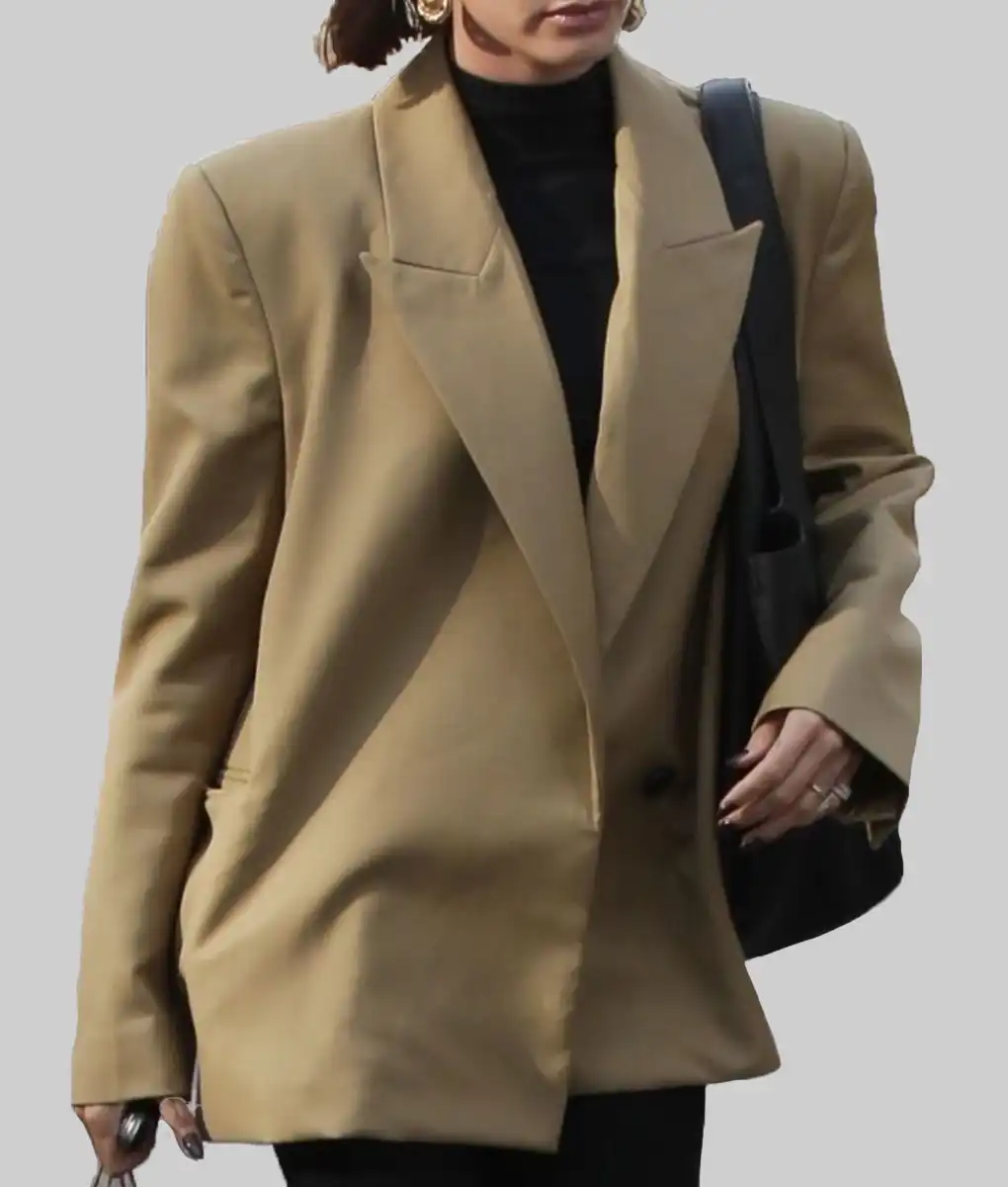 Hailey Rhode Bieber Casual Fawn Blazer