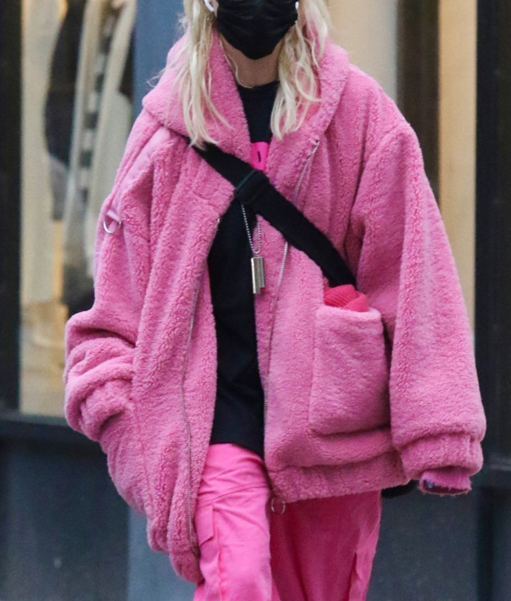 Taylor Momsen Pink Shearling Coat The Leather City