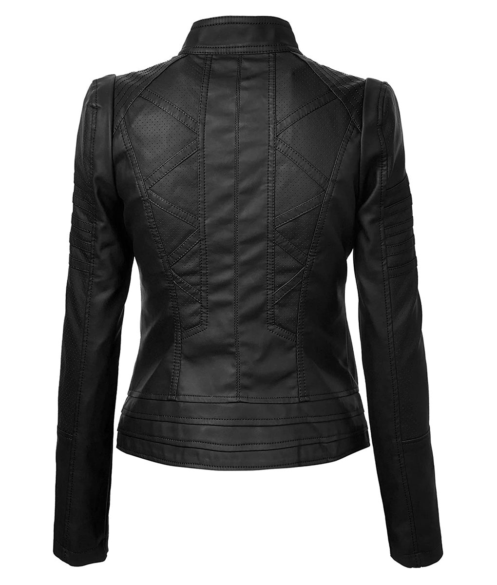 Women&rsquo;s Black Bikers Leather Jacket