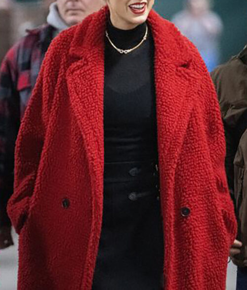 Taylor Swift Red Coat - Taylor Swift Red Reddy Coat | Women's Shearling Coat - Front View