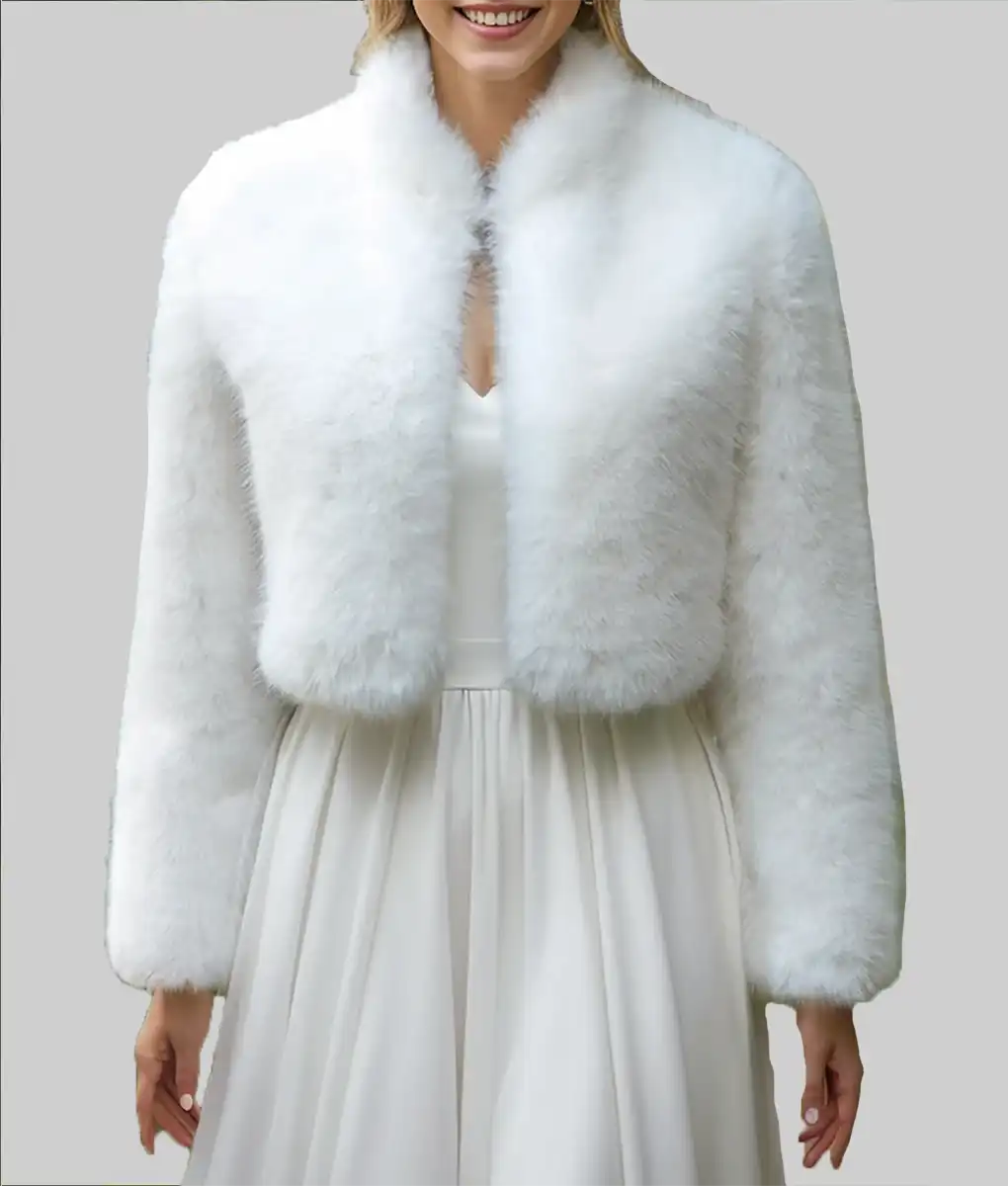 Cindy Kimberly White Fur Jacket