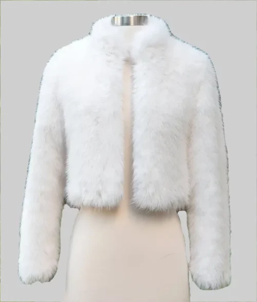 Cindy Kimberly White Fur Jacket