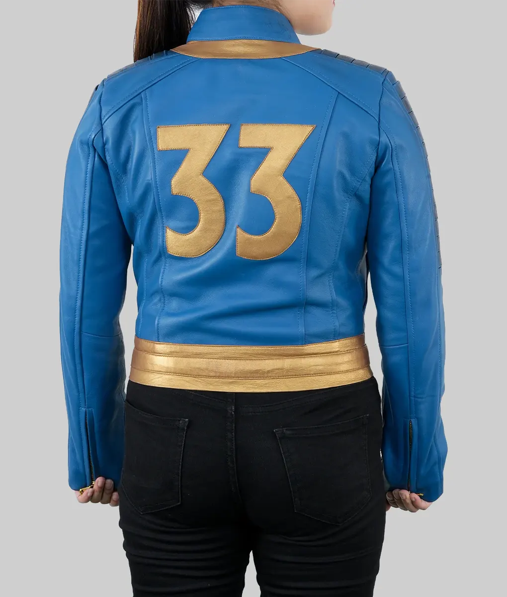 Fallout 2024 Ella Purnell Blue Jacket-Back View
