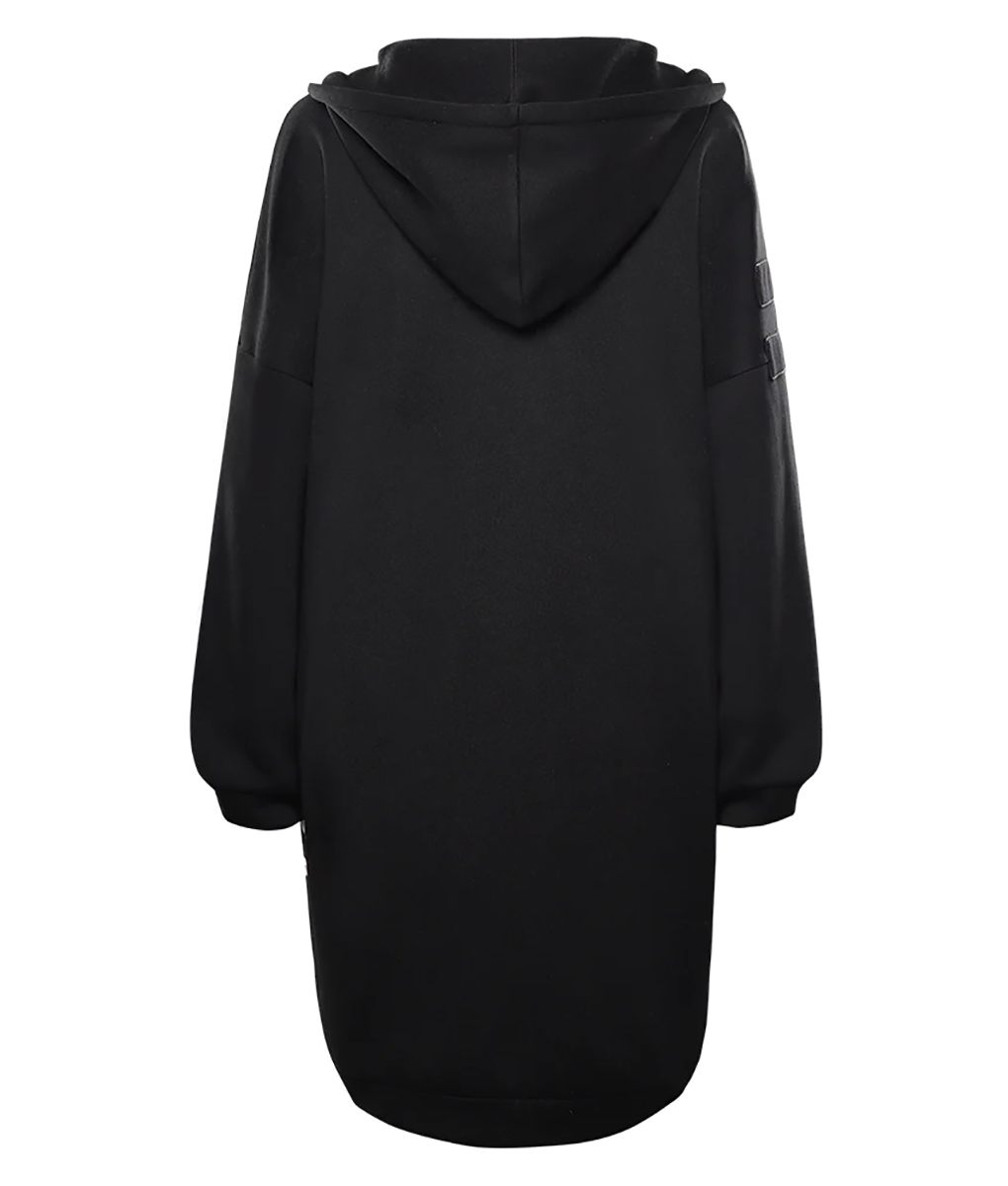 Jenna Ortega Wednesday Addams Black Oversized Hoodie