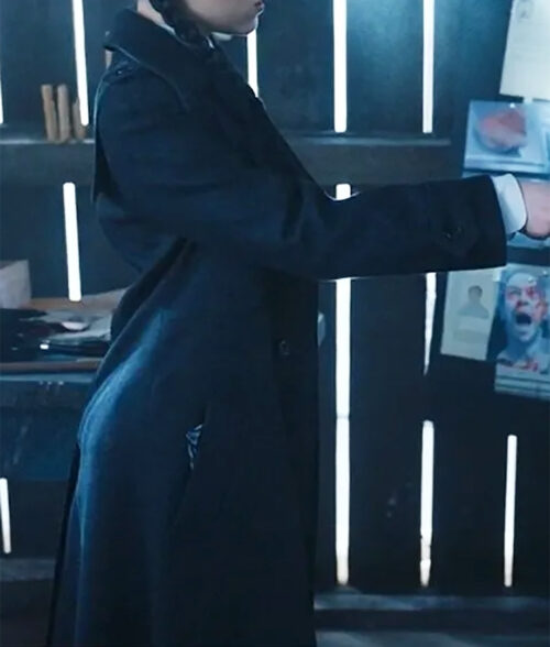 Jenna Ortega Wednesday Addams Black Trench Coat