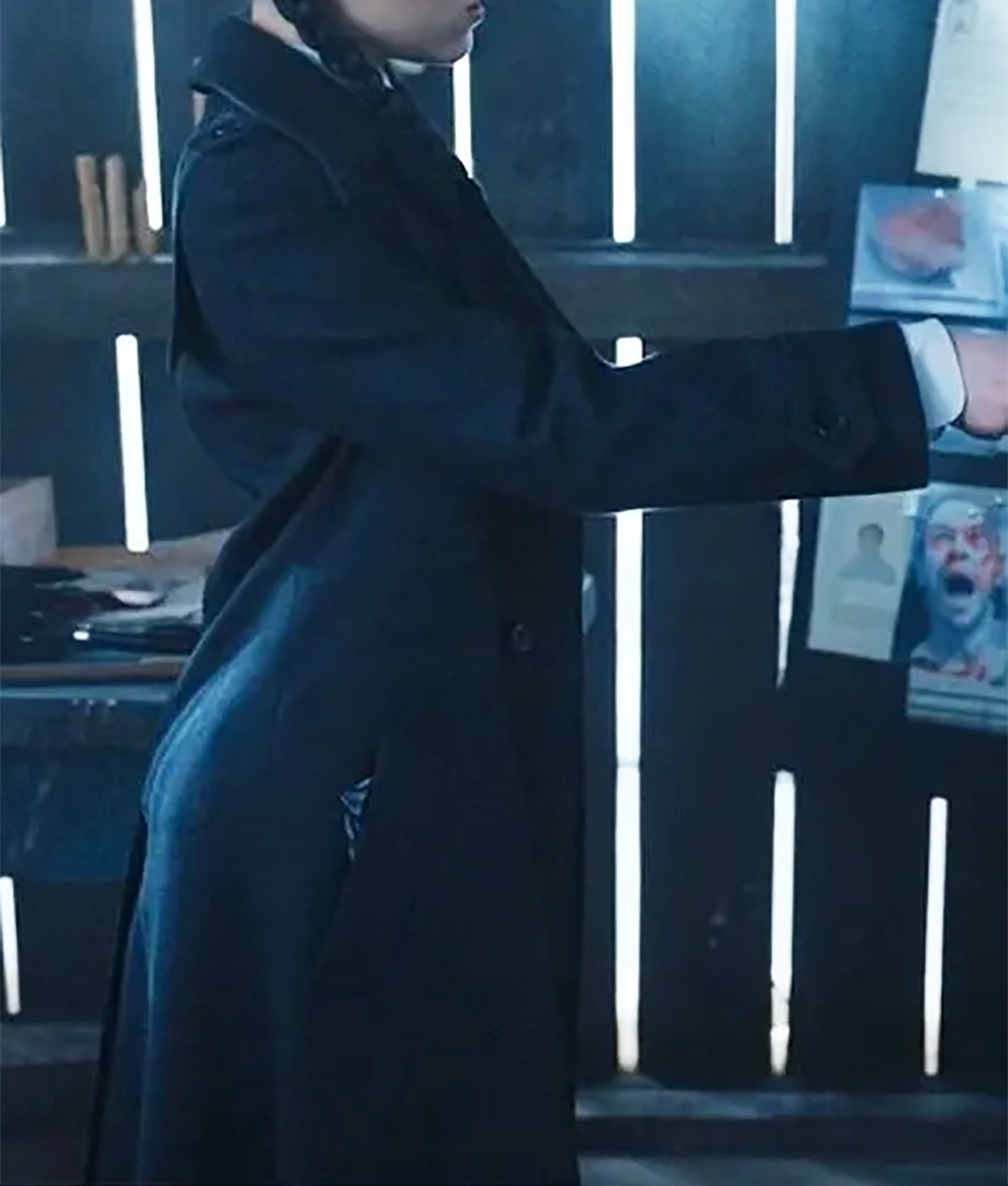 Jenna Ortega Wednesday Addams Black Trench Coat