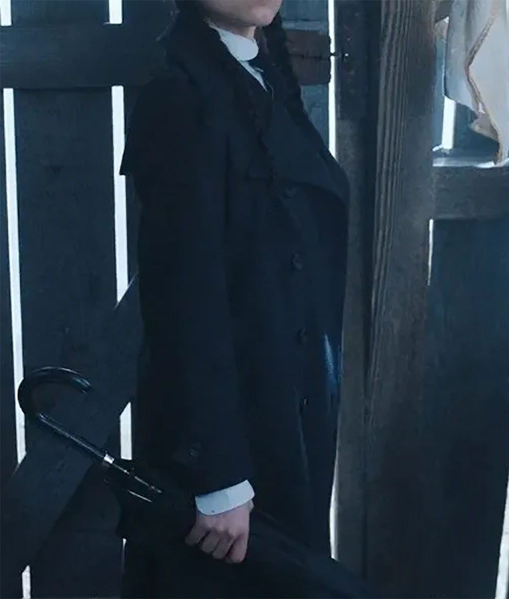 Jenna Ortega Wednesday Addams Black Trench Coat