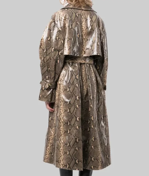 Selena Gomez Snake Print Trench Coat